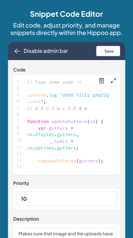 Code snippets