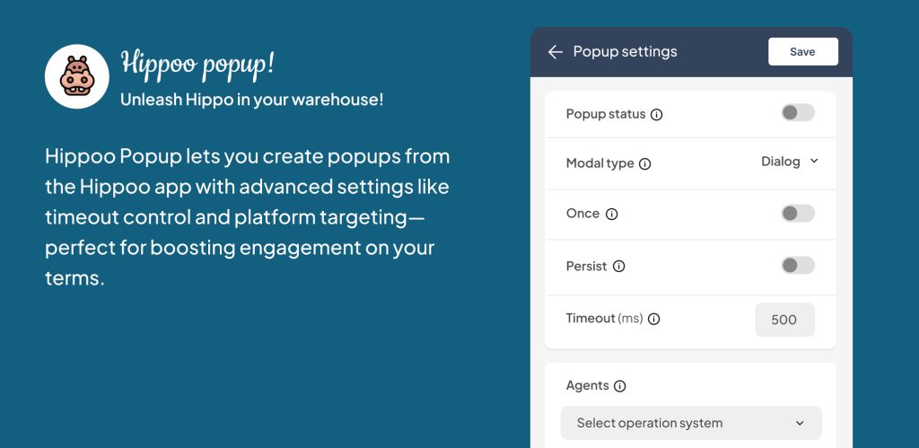 hippoo popup settings