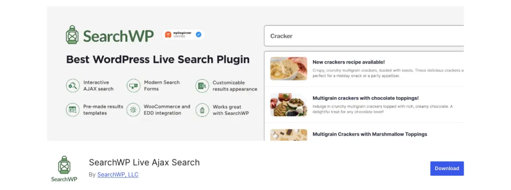 Live product search with real-time results, images, and prices as customers type. Consider using plugin like Search WP