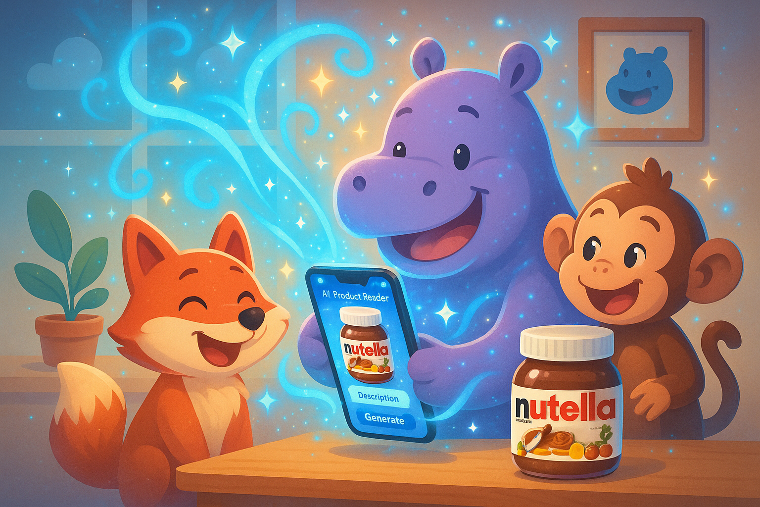 The Hippoo AI Product Reader uses advanced image understanding and natural language processing to analyze your product photos and turn them into ready-to-publish content.